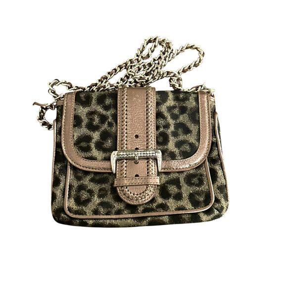 Brighton Leopard Print Chain Strap Small Crossbody Bag - Picture 1 of 13